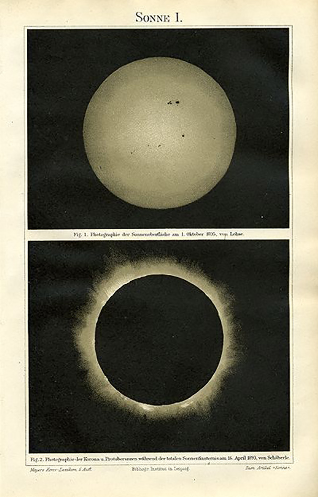 Sonne Sonnensystem Licht Stern Original Tafeln von 1892