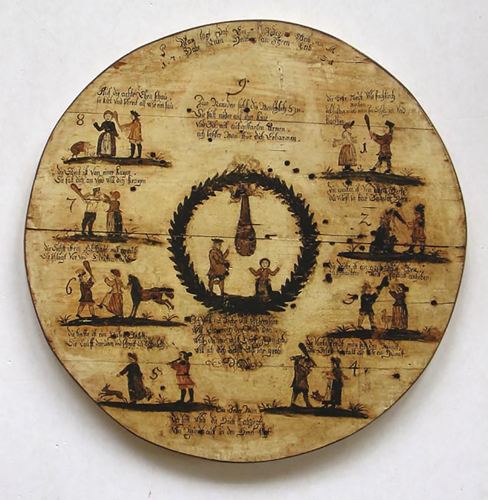 Sch�tzenscheibe Die neun H�ute d. Weibes 1731 Unikat 21