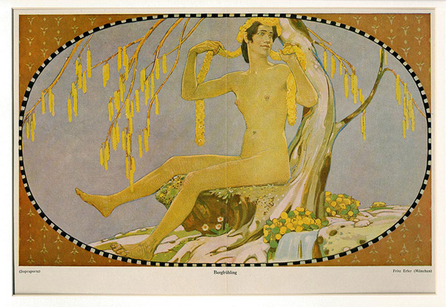 Jugend Bergfr�hling original Lithographie Erler 1914 26