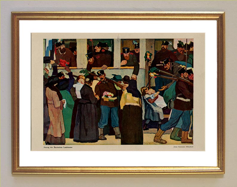 Jugend Landsturm original Lithographie Goossens 1914 17