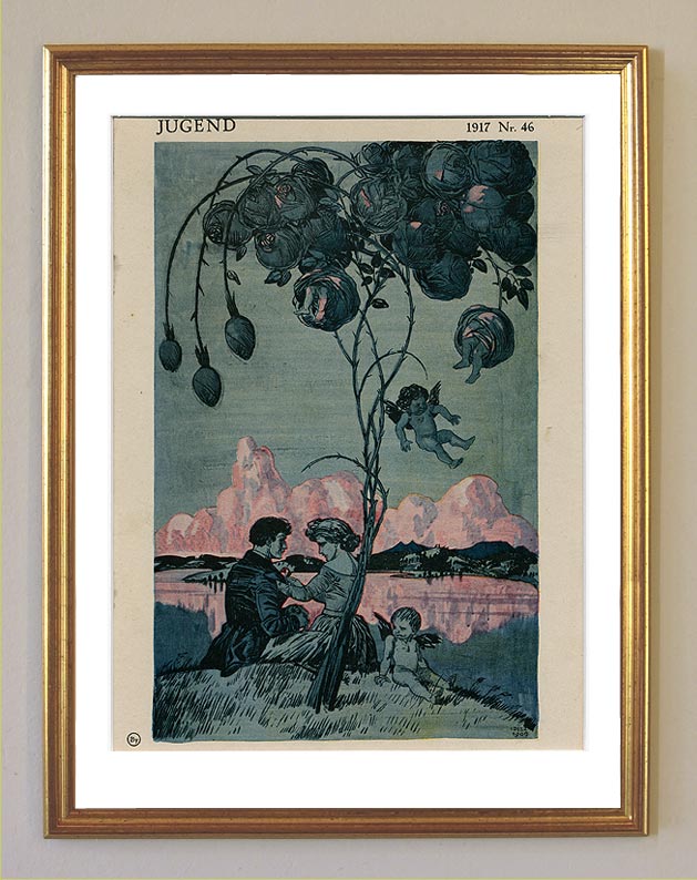 Jugend 1917 Nr 46 Titelbild original Litho im Rahmen 12