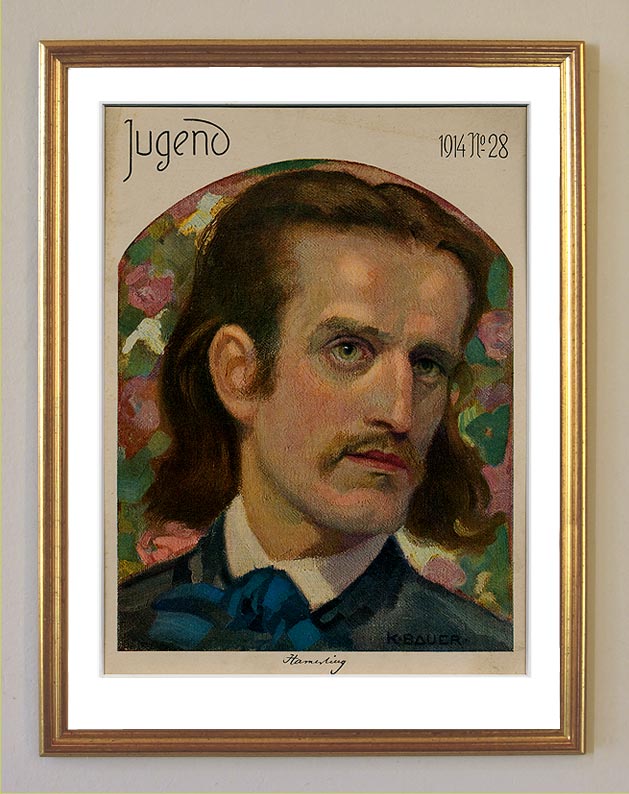 Jugend 1914 Nr 28 Titelbild original Litho im Rahmen 10
