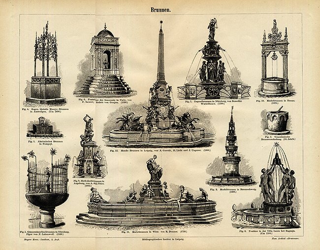 Brunnen Artesische Font�ne Tugendbrunnen Pompeij Axz