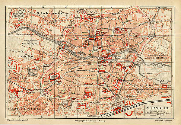 Nürnberg Bayern 100 J. alte Karte, Bauwerke, Denkmäler - Billerantik Nürnberg Bayern 100 J. alte Karte, Bauwerke, Denkmäler - Billerantik