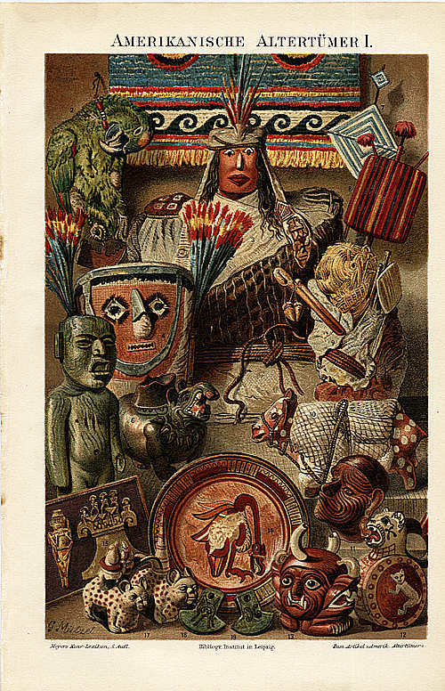 Amerika Indianer Karten Kultur 100 J.alte Originale xz