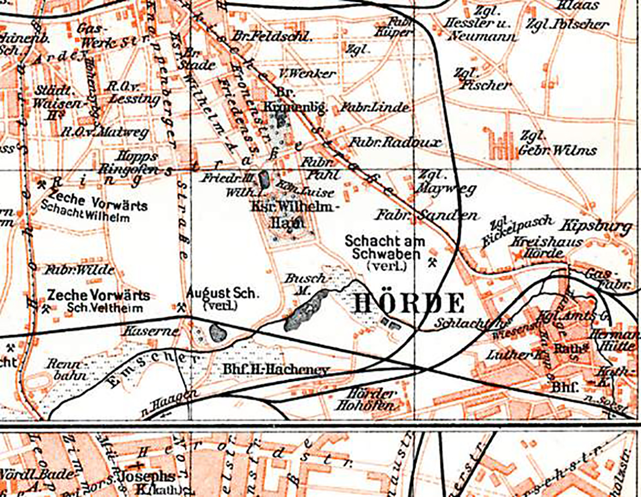 Dortmund city map Original Card Format 16x25cm of 1902 ...