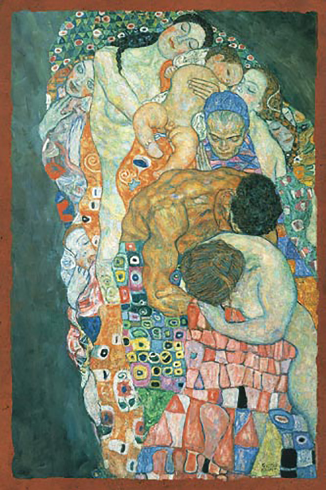 Gustav Klimt Tod und Leben Unikat auf altem Ziegel 41 - Billerantik