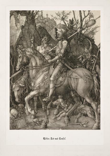 Albrecht Dürer Ritter Tod und Teufel Pferd Reiter Humanismus Lanze Thoma 12